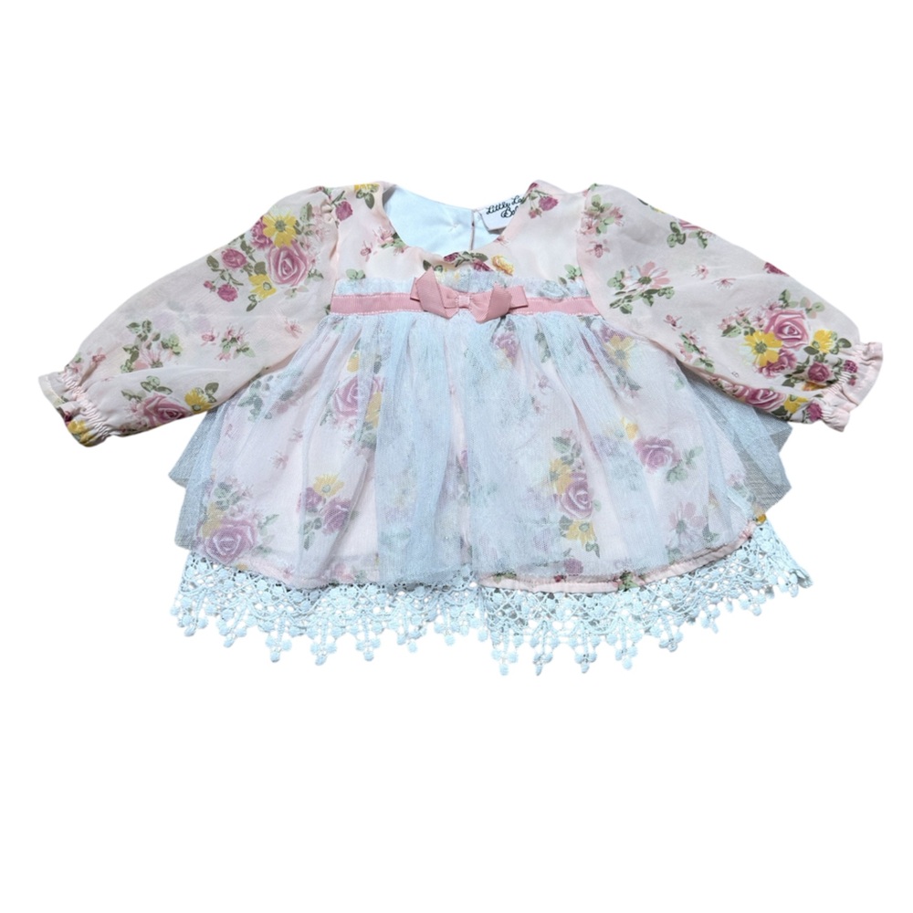 Little Lass |Floral Pink Baby Dress | | 6-9M